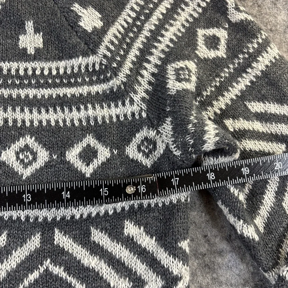 Hollister Sweater Dress Women's Medium Gray & White Geometric Tribal Fair Isle